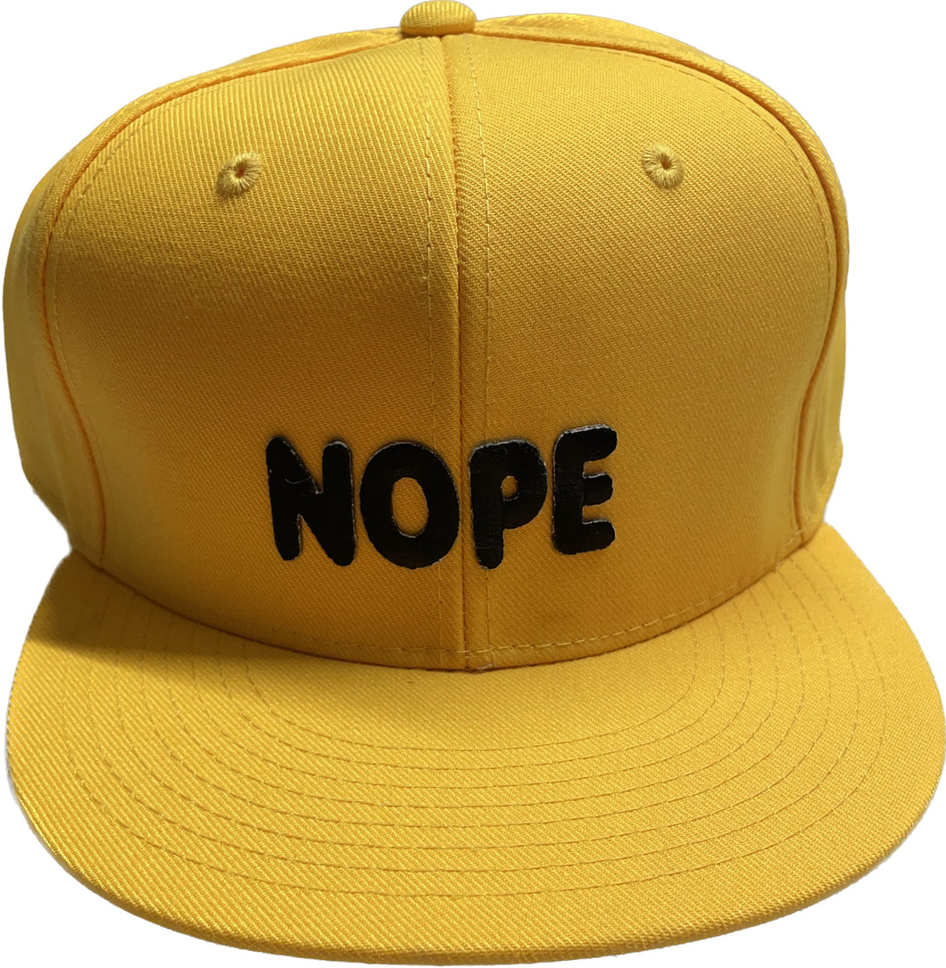 Nope Yellow and Black Fitted Hat 7 3/4