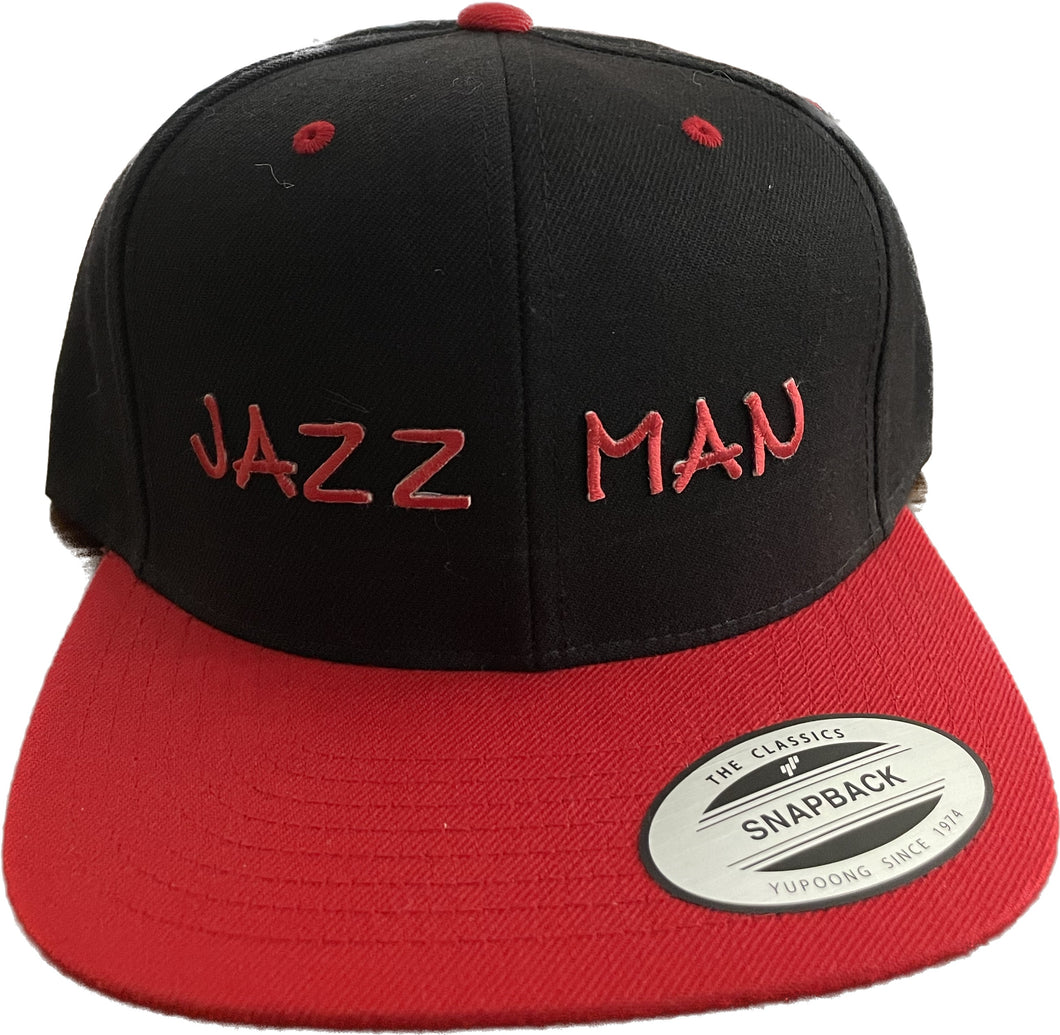 Jazz Man Black and Red Snapk Back Hat