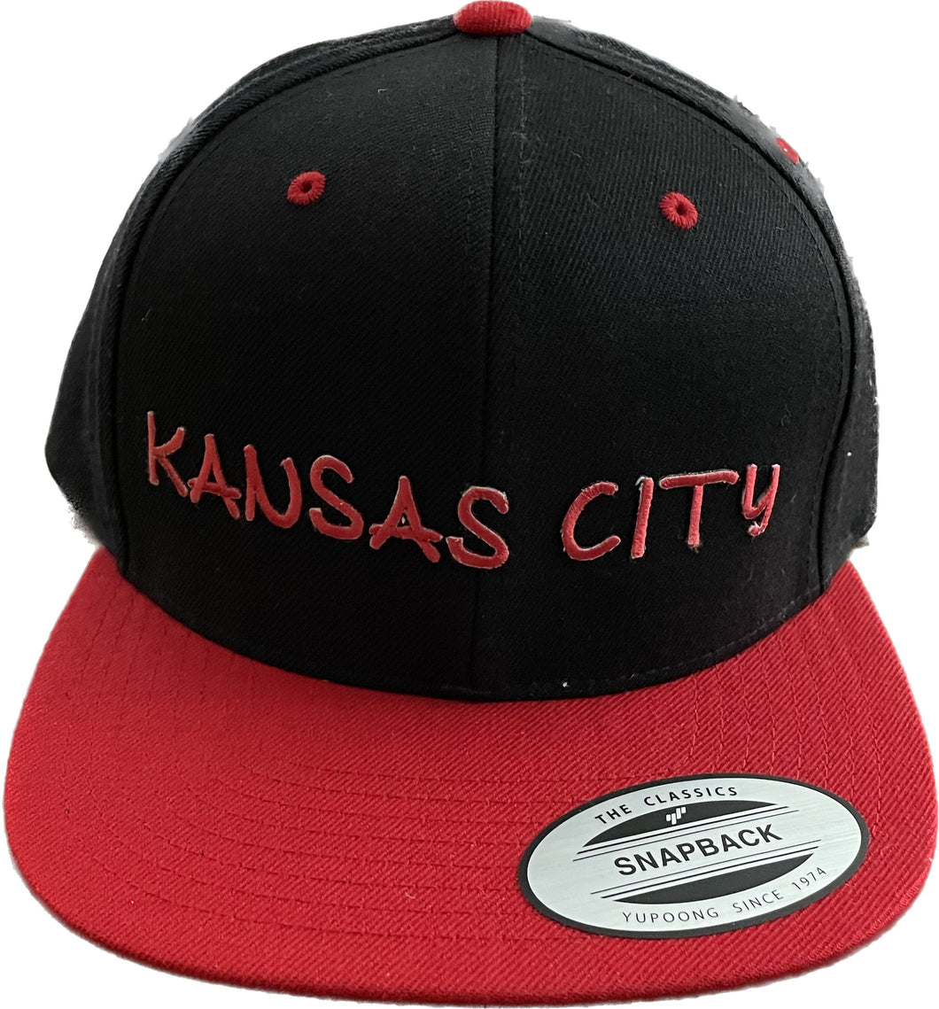 Kansas City Black and Red Snap Back Hat